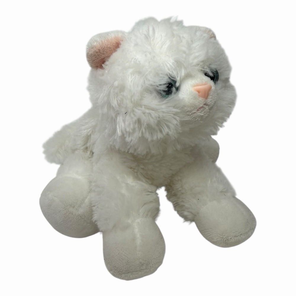 Aurora Flopsies White Kitty Cat Plush with Blue Eyes‎ 7" Stuffed Animal